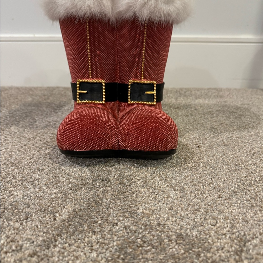 Red Santa Wine Holder with Fur Trim Perfect for Xmas gifts